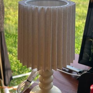 Cute cream ceramic table lamp w/ pleated shade